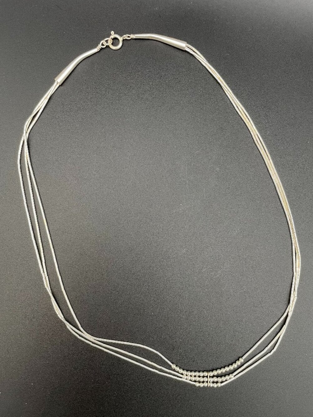 Sterling Silver Layered/Tiered Beaded Necklace